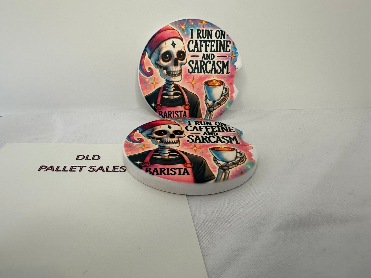 Caffeine and Sarcasm Car Coasters