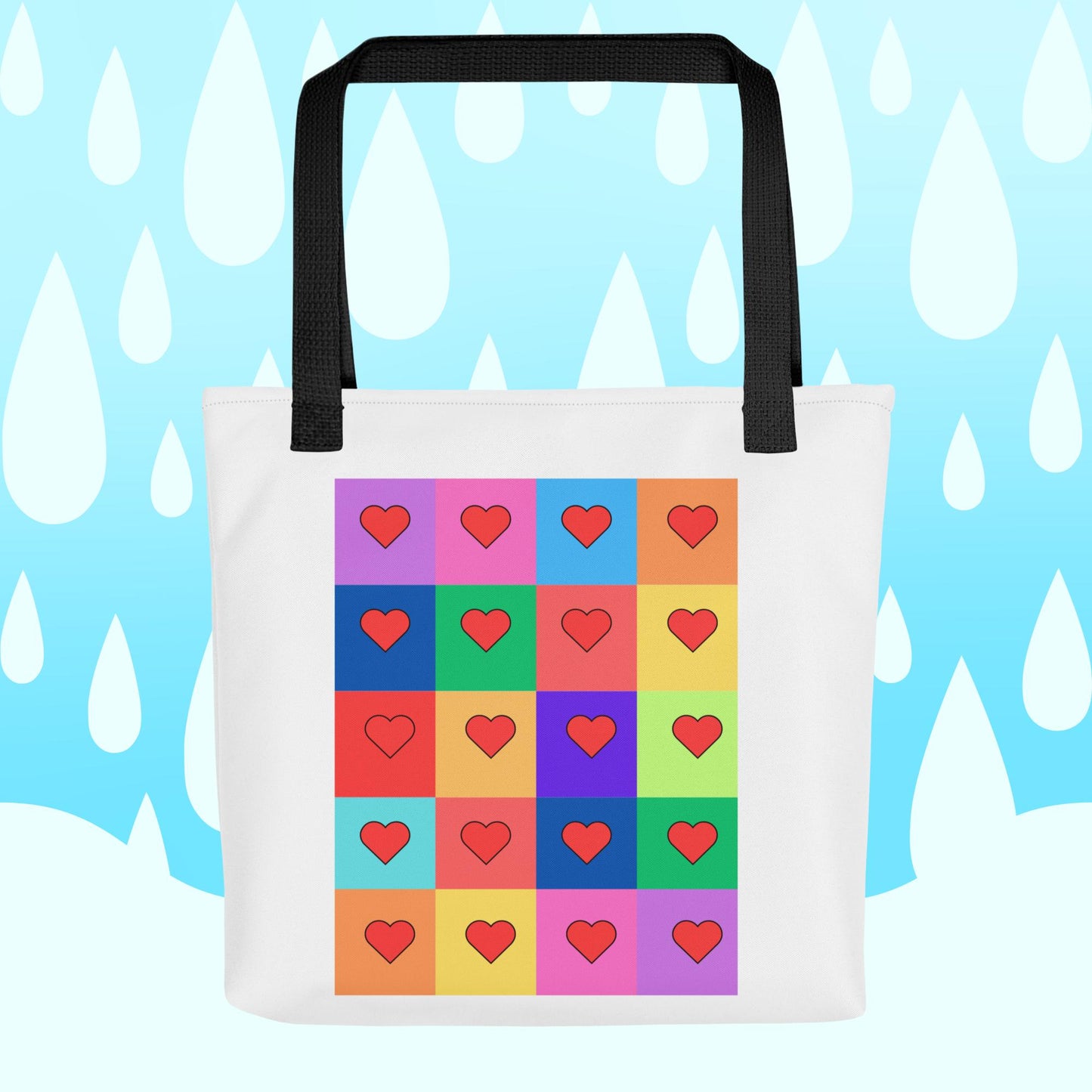 Heart Squares Tote Bag