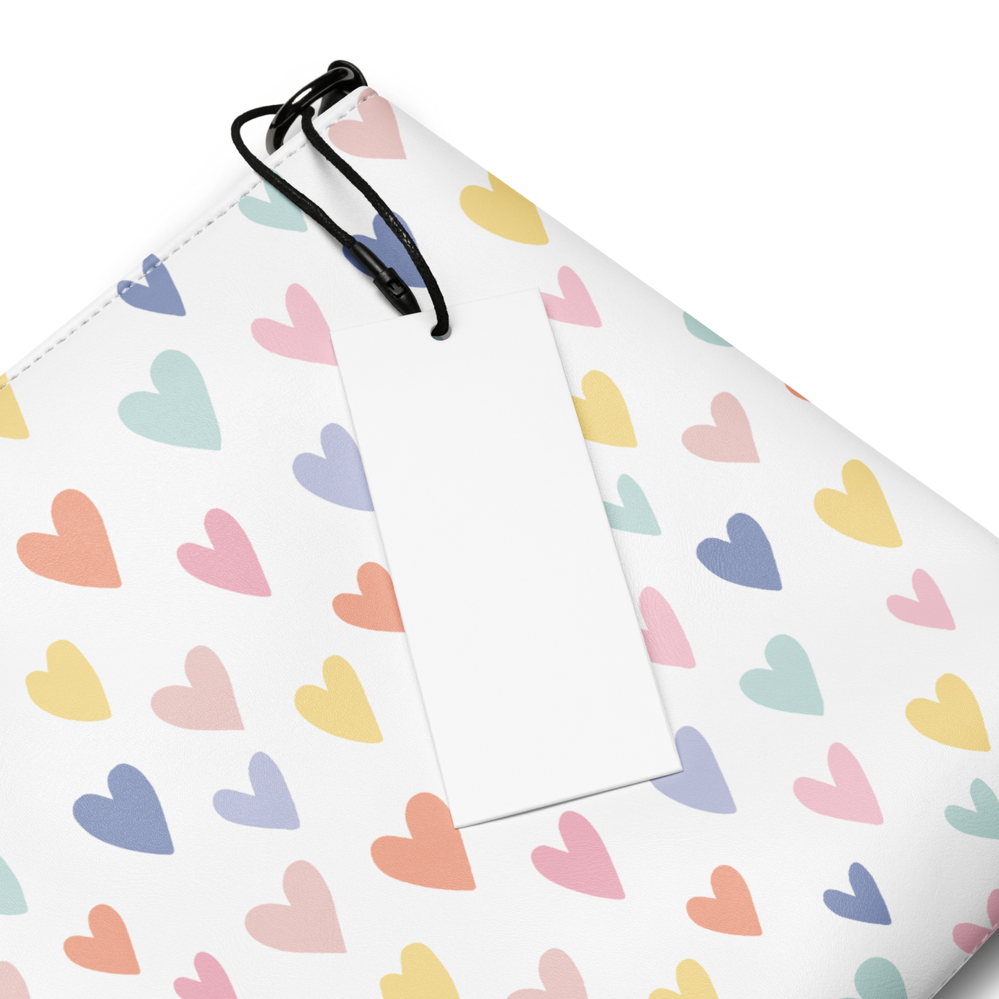 All‑Hearts Crossbody Bag – Faux Leather Heart Print Purse with Removable Straps