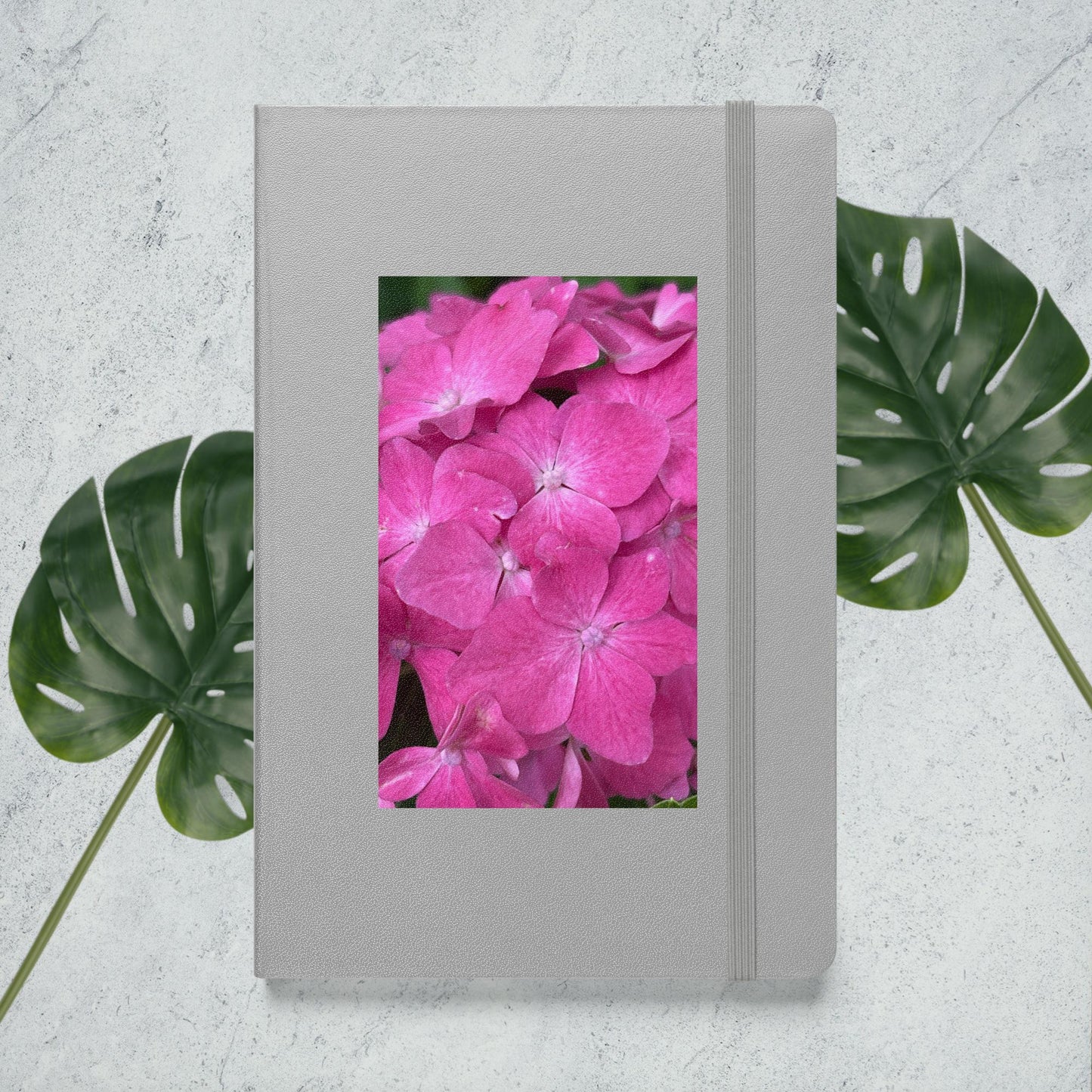 Hardcover bound notebook Pink Hydrangea