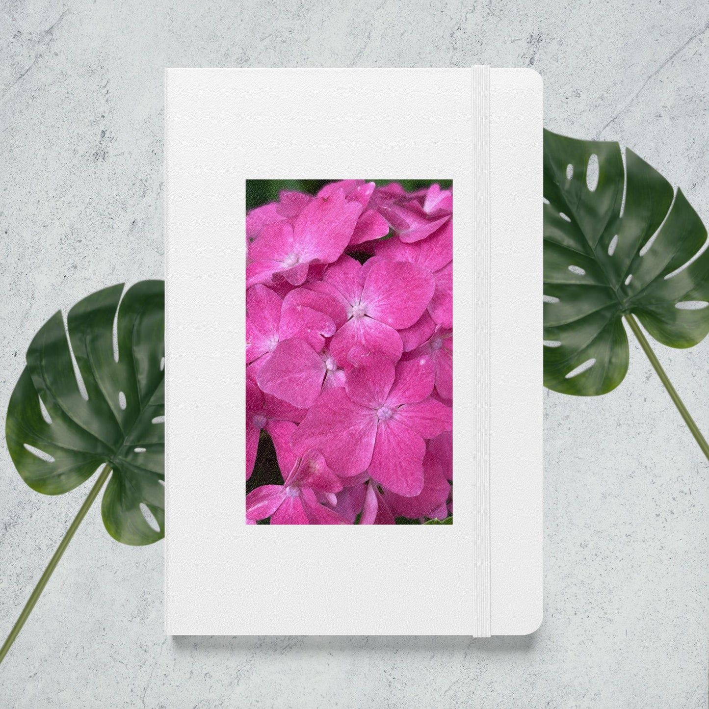 Hardcover bound notebook Pink Hydrangea