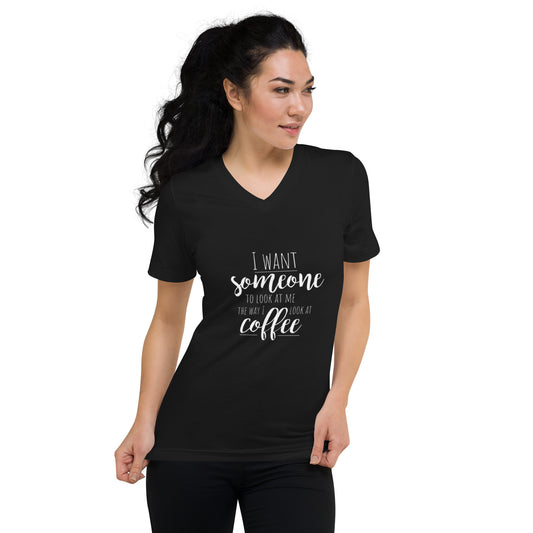 Coffee Short Sleeve V-Neck T-Shirt